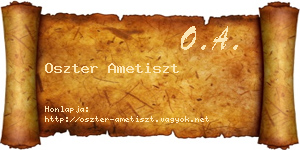 Oszter Ametiszt névjegykártya